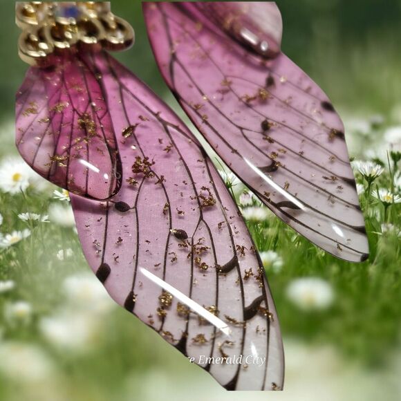 Fairy Butterfly Wings Handmade Earrings Fantasy Nature Magical Insect Witch Bug - Picture 7 of 12